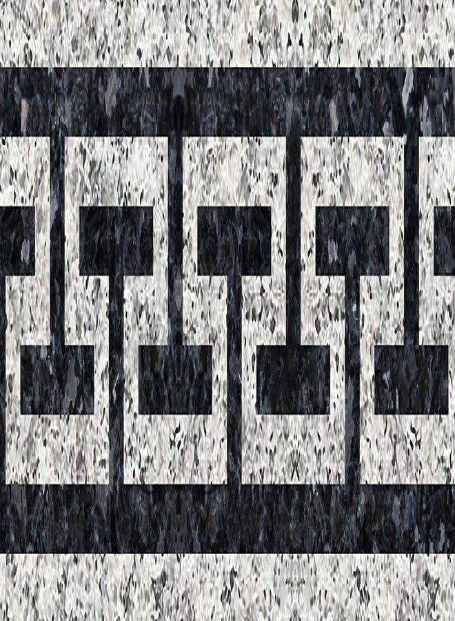 WallDesign ملصق لاصق ذاتي لتصميم حواف البلاط - بنمط حجر رخامي رمادي وأسود - لفة فينيل لامعة مقاومة للماء - 3 بوصات × 10 أقدام - لتزيين الأبواب والأرضيات وجدران الحمامات - Image 1